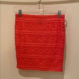 Lace overlay pencil skirt